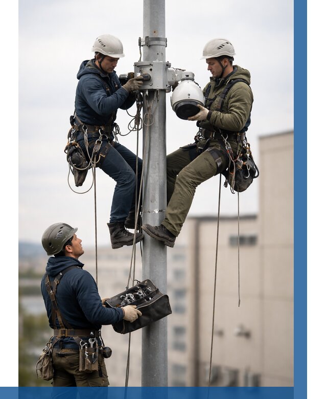 Установка видеокамер на мачте в Воскресенске от 8787 р. | ВЫСОТНИК-Вск