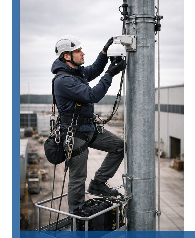 Профессиональная установка видеокамер на мачте в Воскресенске