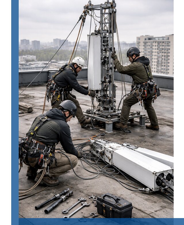 Демонтаж антенн на крыше зданий в Воскресенске с гарантией