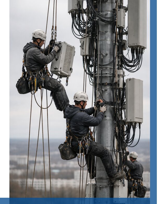 Монтаж оборудования связи на мачте в Воскресенске от 7754 р. | ВЫСОТНИК-Вск