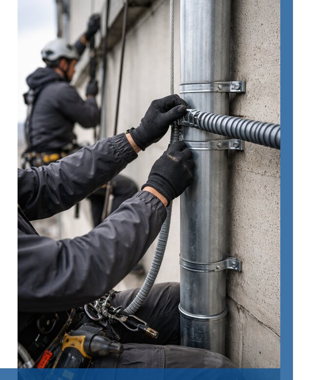 Монтаж гофры для кабеля в Воскресенске от 310 р. | ВЫСОТНИК-Вск