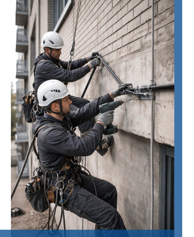 Крепление кабеля на фасаде в Воскресенске от 362 р. | ВЫСОТНИК-Вск