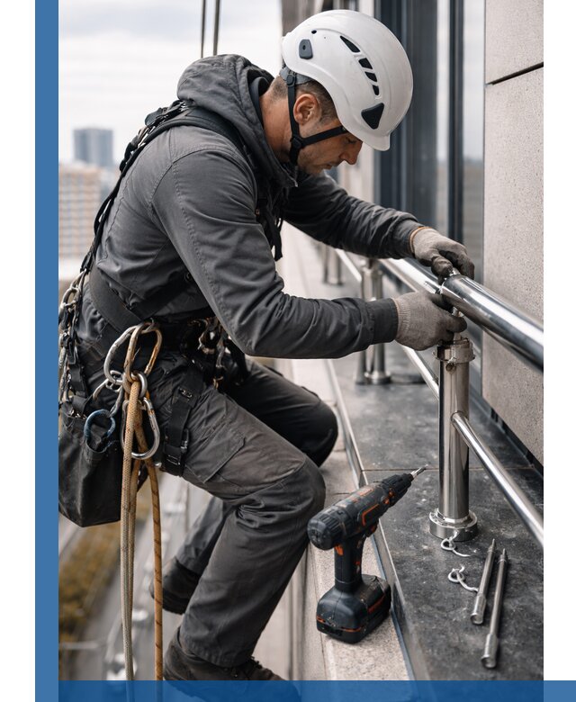 Монтаж ограждений на высоте в Воскресенске для зданий и конструкций