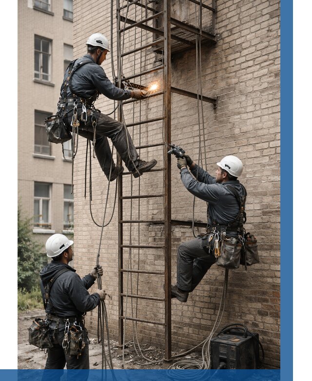 Ремонт пожарной лестницы в Воскресенске от 7754 р. | ВЫСОТНИК-Вск