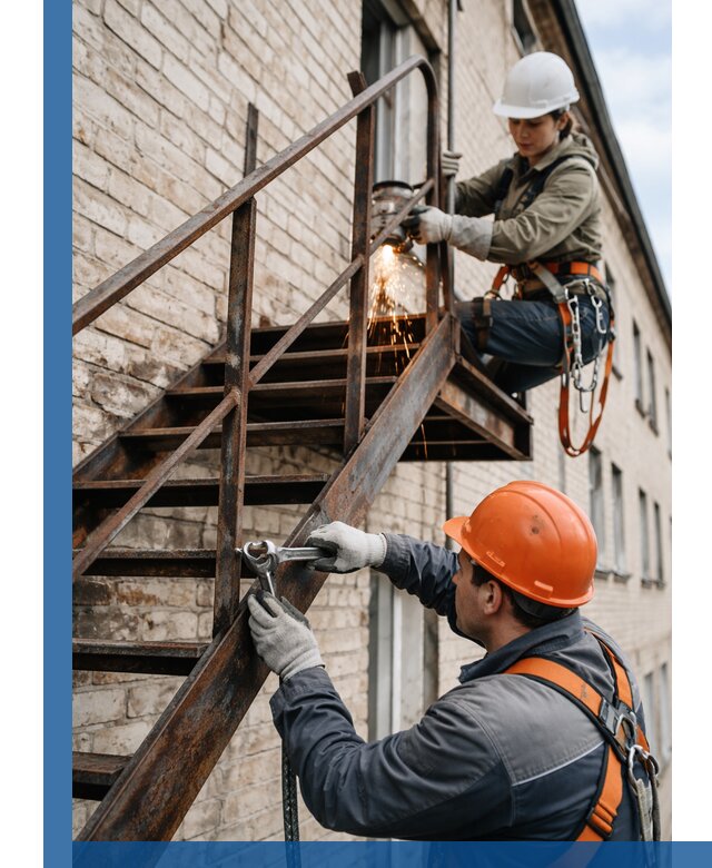 Ремонт и восстановление пожарных лестниц с выездом в Воскресенске