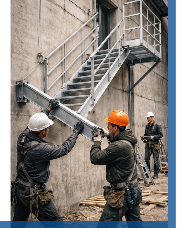 Монтаж металлических лестниц в Воскресенске от 15507 р. | ВЫСОТНИК-Вск