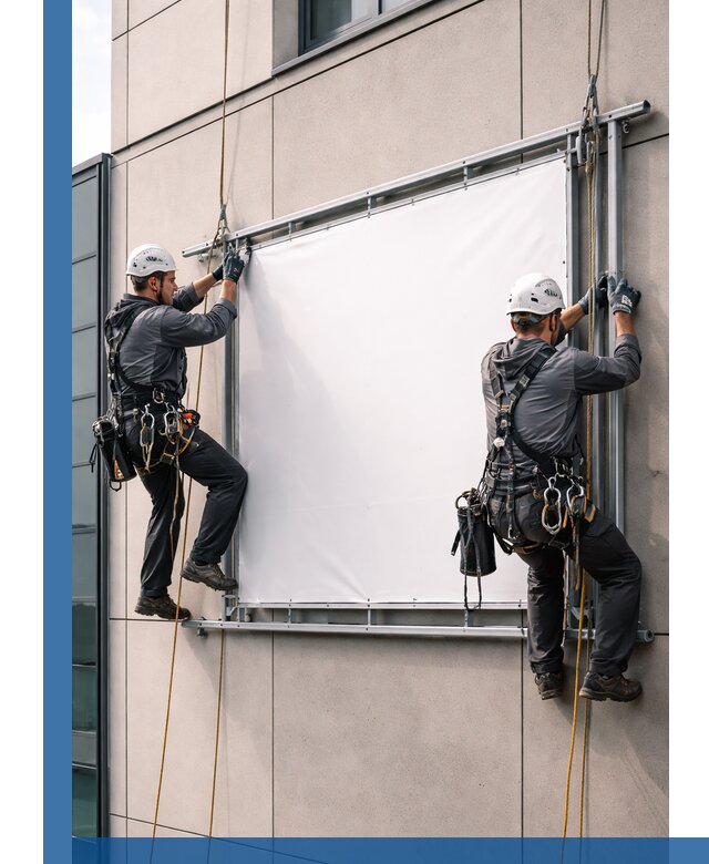 Монтаж наружной рекламной вывески в Воскресенске под ключ