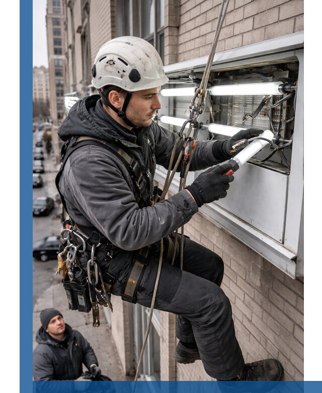 Профессиональная замена ламп в наружной вывеске в Воскресенске