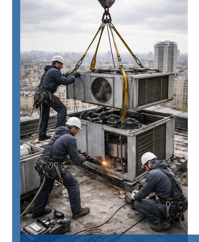 Демонтаж крышной установки в Воскресенске любой сложности