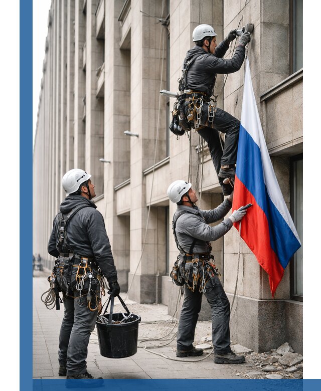 Профессиональная установка флагов на фасаде в Воскресенске