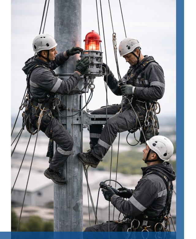 Монтаж заградительных огней в Воскресенске от 8787 р. | ВЫСОТНИК-Вск