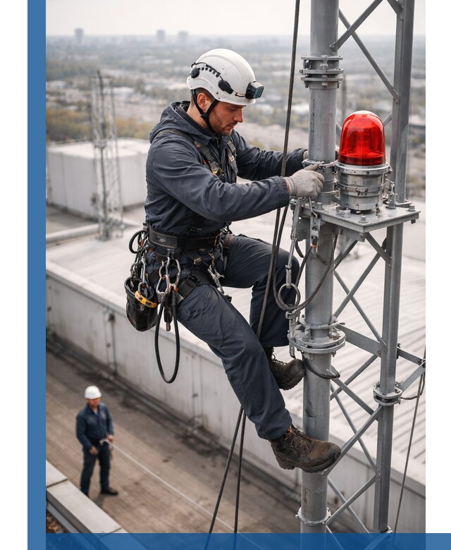 Монтаж заградительных огней и обслуживание объектов в Воскресенске
