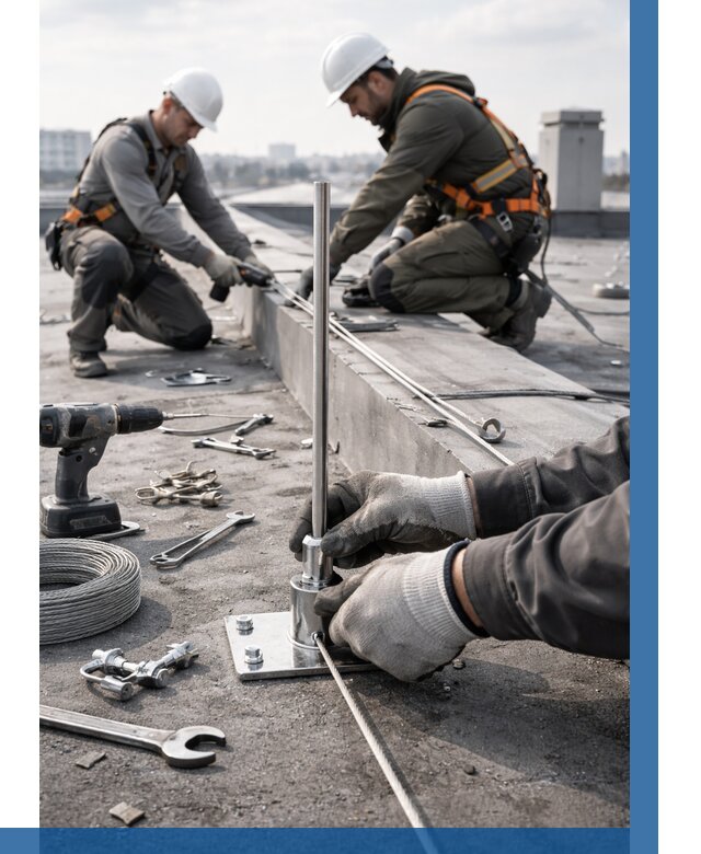 Монтаж молниезащиты на кровле в Воскресенске цена от 25845 р. | ВЫСОТНИК-Вск