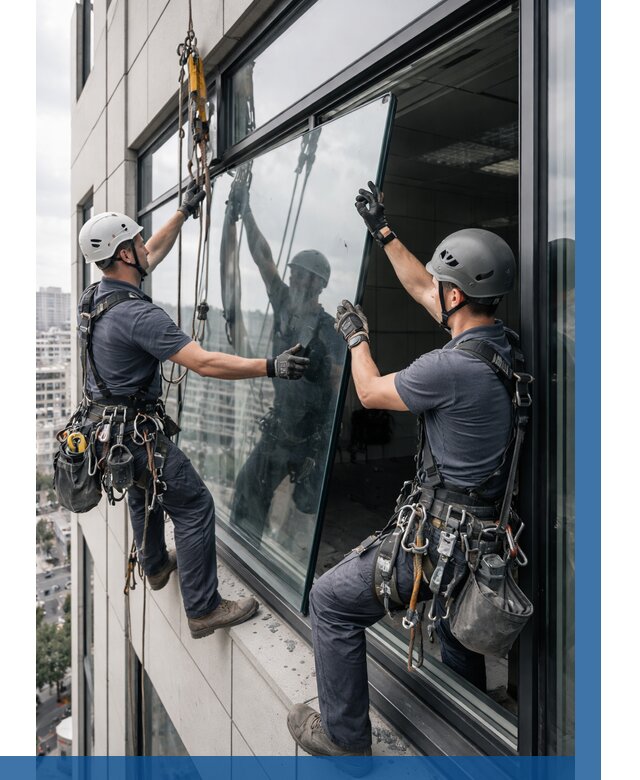 Замена стеклопакетов на высоте в Воскресенске от 5686 р. | ВЫСОТНИК-Вск