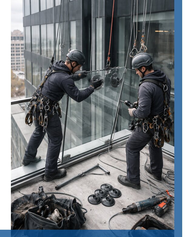 Монтаж стеклянных ограждений в Воскресенске от 2585 р. | ВЫСОТНИК-Вск