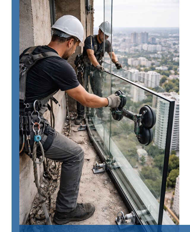 Монтаж стеклянных ограждений под ключ с гарантией в Воскресенске