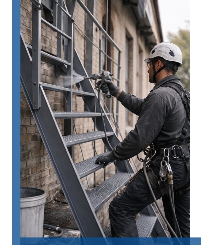 Покраска и антикоррозионная защита пожарных лестниц в Воскресенске