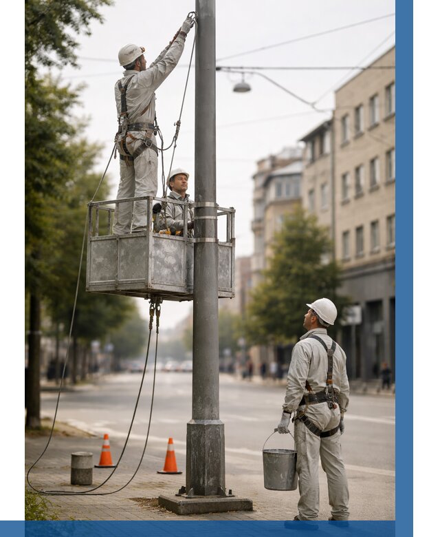 Покраска опор освещения в Воскресенске от 5169 р. | ВЫСОТНИК-Вск
