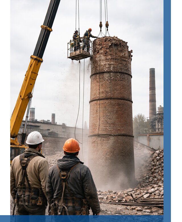 Демонтаж дымовой трубы в Воскресенске от 93042 р. | ВЫСОТНИК-Вск, смета