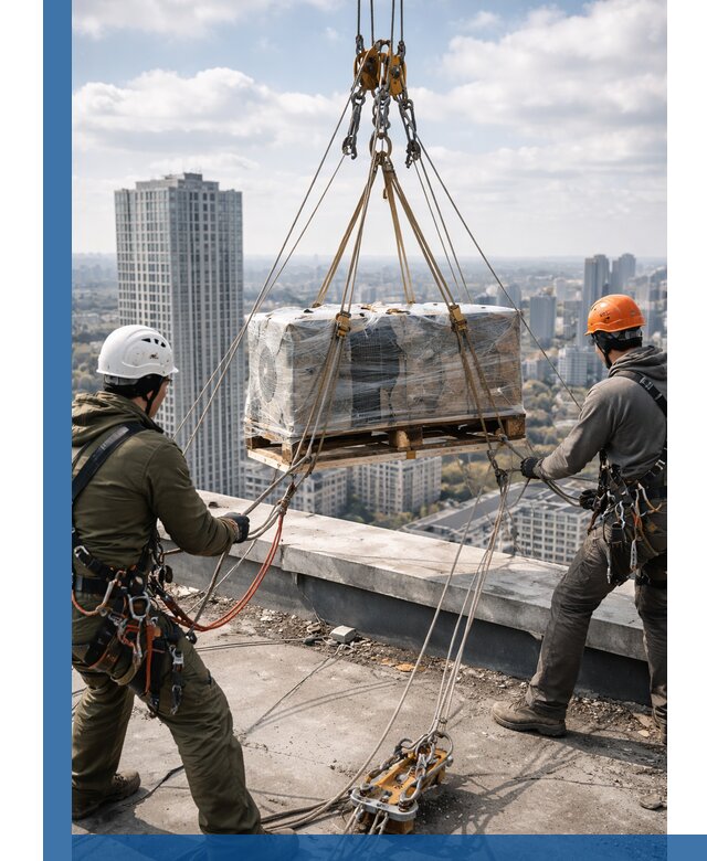 Подъем и монтаж крупногабаритных грузов на крышу в Воскресенске