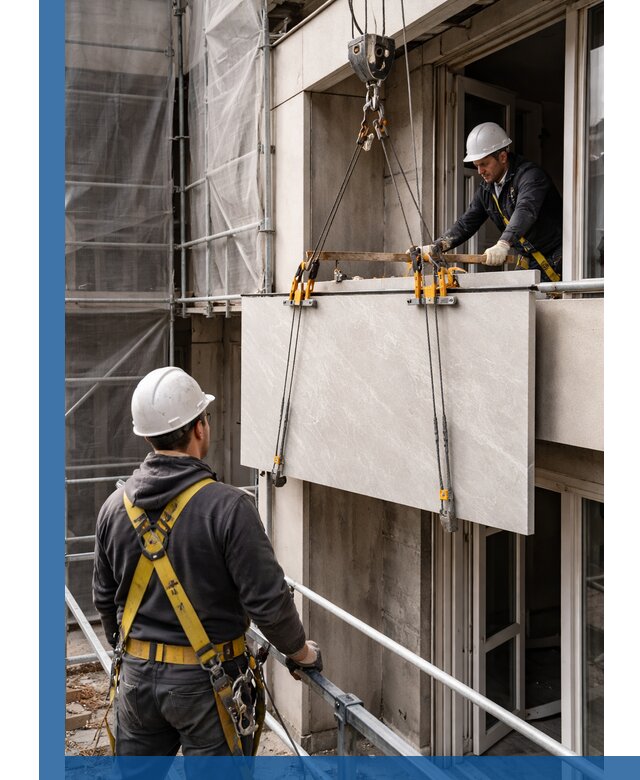 Подъем керамогранита на этаж в Воскресенске грузчиками и техникой