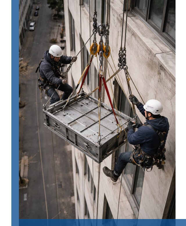 Спуск и подъем грузов по фасаду в Воскресенске для зданий
