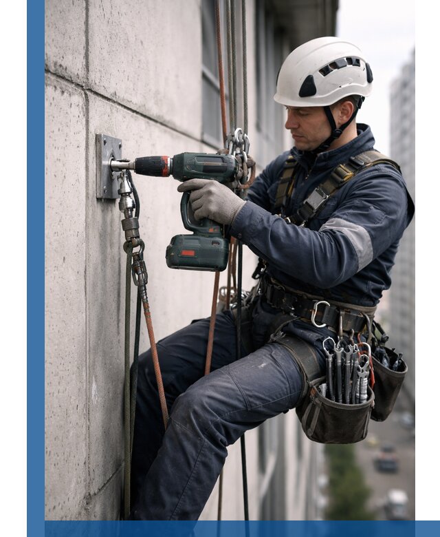 Установка анкерных точек для высотных работ в Воскресенске