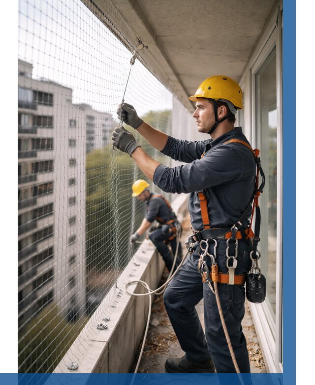 Монтаж сетки от птиц в Воскресенске от 4652 р. | ВЫСОТНИК-Вск